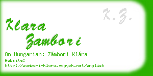 klara zambori business card