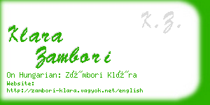 klara zambori business card